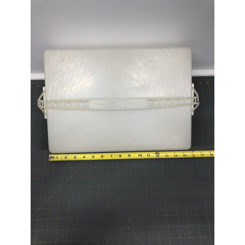 Vintage Tupperware 9.5" x 13.5" Sheet Cake Carrier Holder Sheer Light Almond
